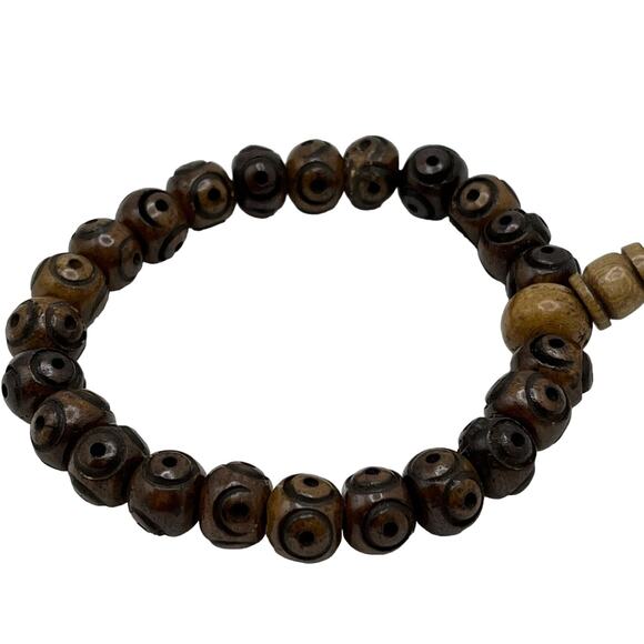 Yak and Yeti Wood Bead Bracelet - Picture 6 of 6